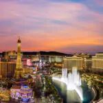 las vegas strip at evening