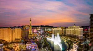 las vegas strip at evening